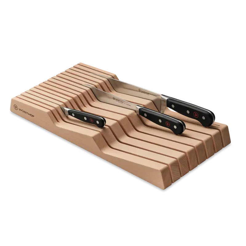 15-Slot Hornbeam Wood In-Drawer Knife Organizer 1