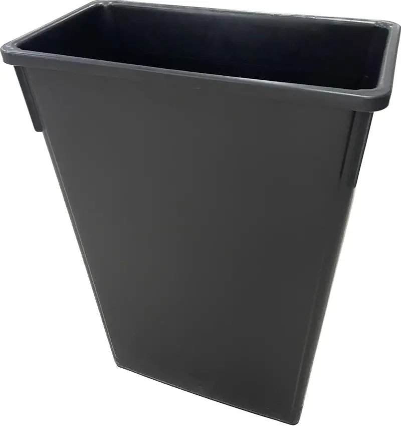 24-Gallon Slim Rectangle Trash Can – Matte Black Finish, Space-Saving 1