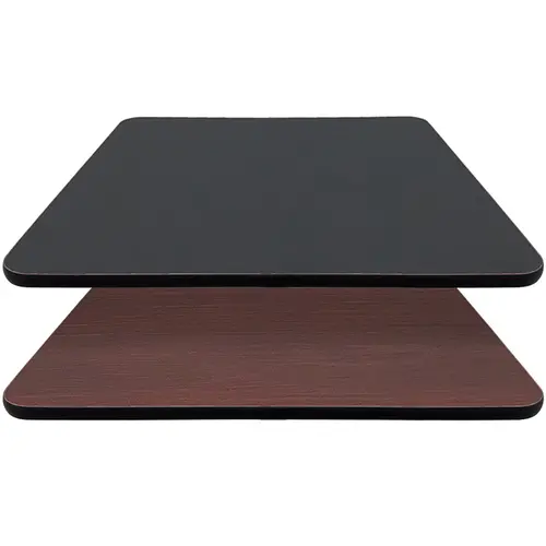 24" X 24" Square Reversible Melamine Table Top – Flip-Friendly Mahogany & Black, Oak Street Mb2424 1