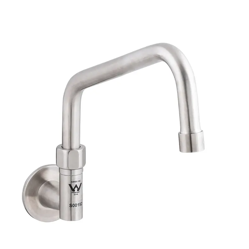 3Monkeez Wall-Mounted Stainless Steel Elbow Fitting With 8" Spout 1