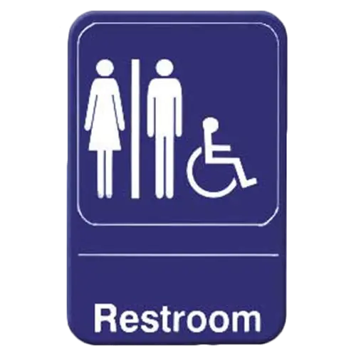 6" X 9" Blue Restroom & Accessibility Symbol Sign – Thunder Group Plis6903Bl 1