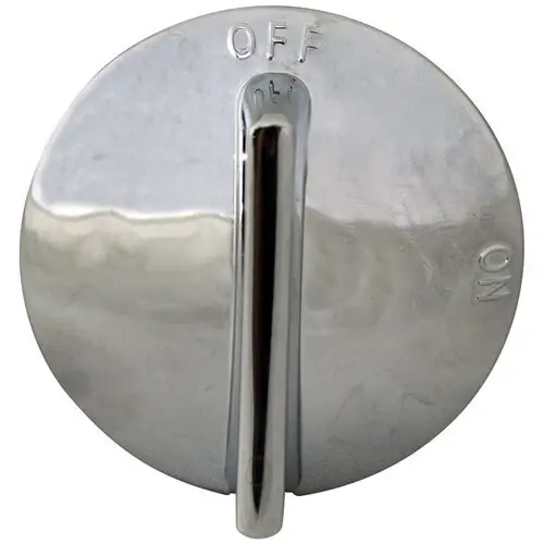 Allpoints 221464 Chrome 2-Inch Burner Valve Knob For Commercial Broilers, Ranges, And Grills 1