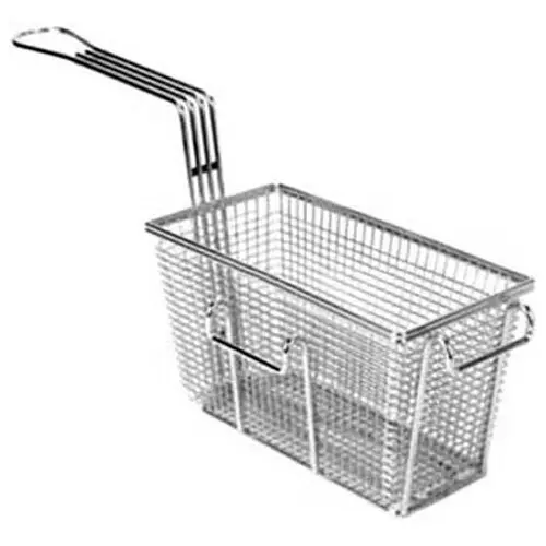 Allpoints Twin Fry Basket – 9-3/8" X 4-7/8" X 5-3/8", Commercial-Grade Stainless Steel 1