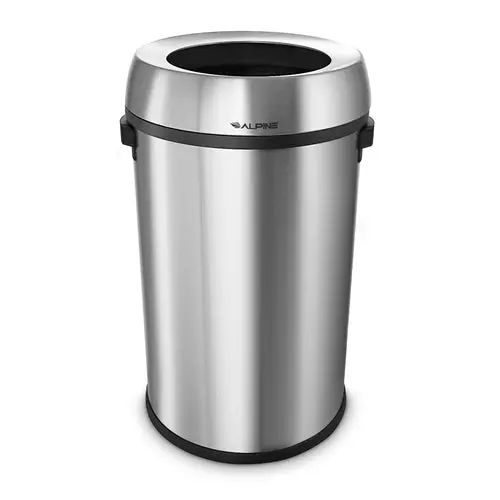 Alpine Industries Alp470-65L 17-Gallon Stainless Steel Open-Top Recycling Station (3-Pack) 1