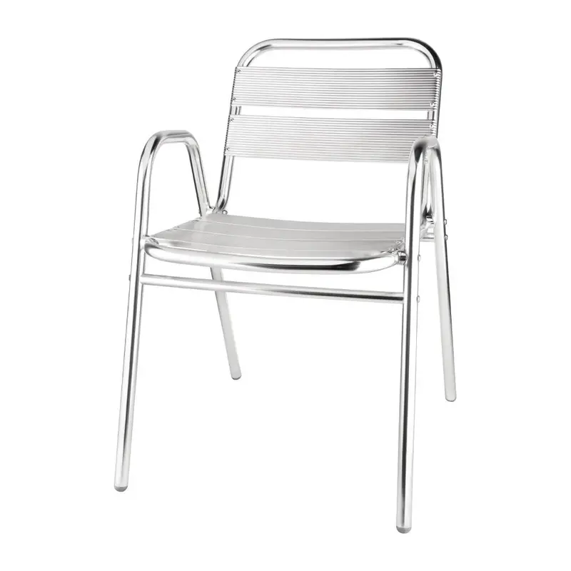 Aluminium Stacking Chairs With Arched Arms – Comfort-Focused Design – Bolero U501 (4-Pack) 1