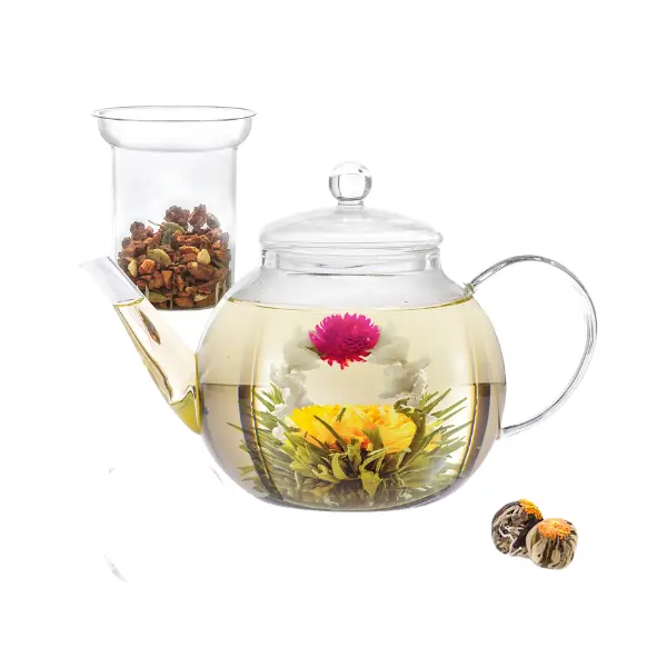 Artisan Handblown Blooming Tea Teapot 1
