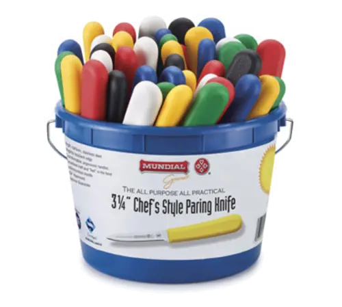 Assorted-Color Paring Knife Bucket – 48-Piece Chef-Style Set, Mundial 5600 Series 1