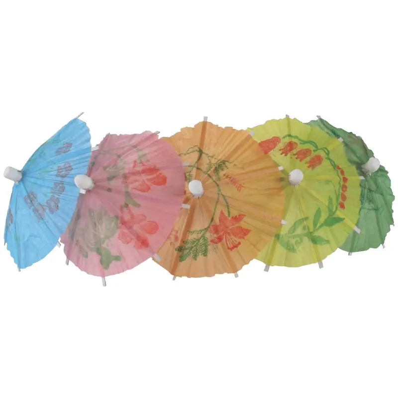 Assorted-Coloured Recyclable Paper Cocktail Umbrellas – 144-Count Pack (Cl443) 1
