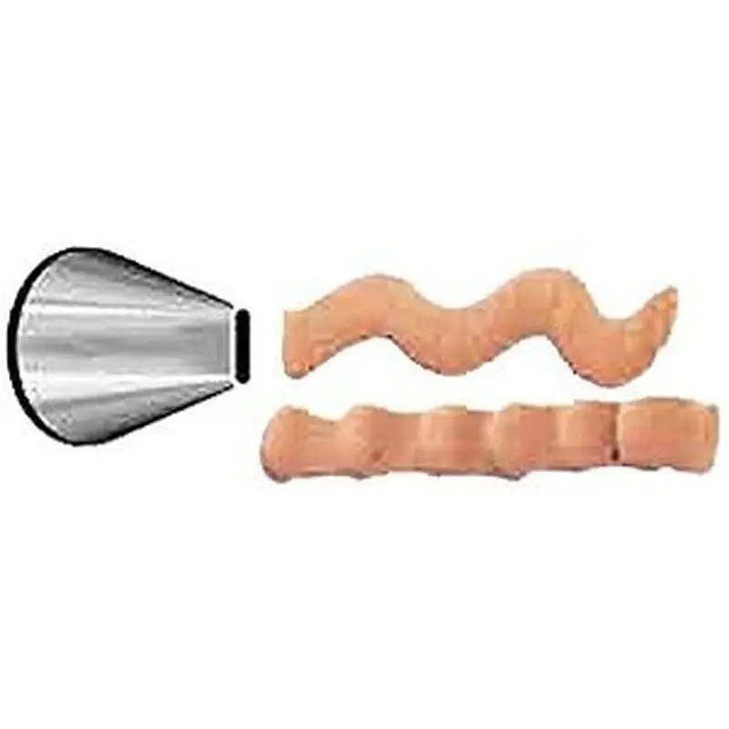 Ateco 44 Stainless Steel Basketweave & Ribbon Dual-Function Piping Tip 1
