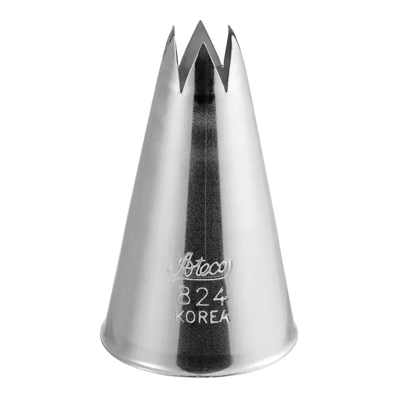 Ateco Open Star Piping Tip #824 – Seamless Stainless Steel Pastry Tube 1