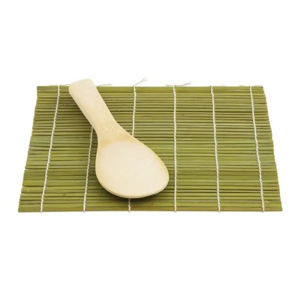 Bamboo Sushi Rolling Mat With Included Rice Paddle 1