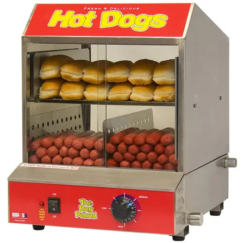 Benchmark Usa 60048 Dog Pound Hot Dog Steamer – 164-Dog & 36-Bun Capacity Concession Merchandiser (120V) 1