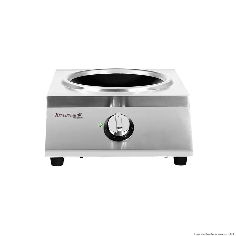 Benchstar Ceramic-Core Induction Wok — Stainless Steel Housing 1