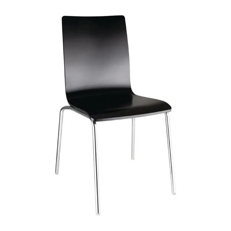 Black Square Back Side Chairs – Modern Indoor/Outdoor Seating – Bolero Gr345 (4-Pack) 1