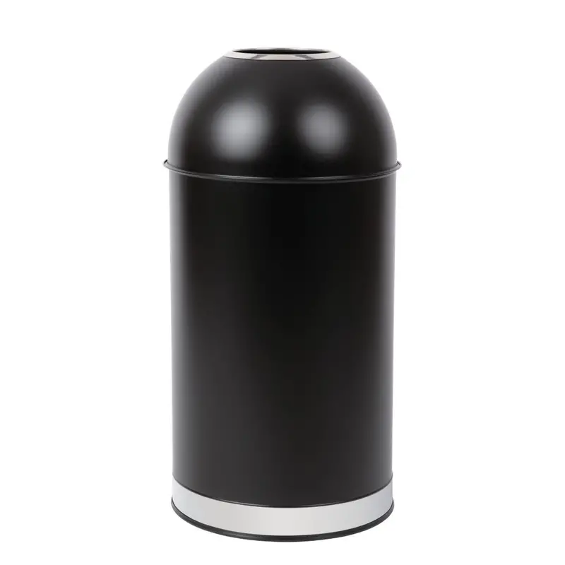 Bolero 40L Black Open-Lid Stainless Steel Bullet Bin – Cw954 1