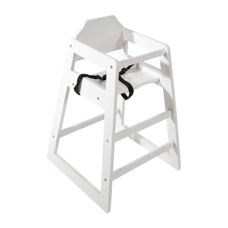 Bolero Dl833 Antique White Wooden High Chair 1