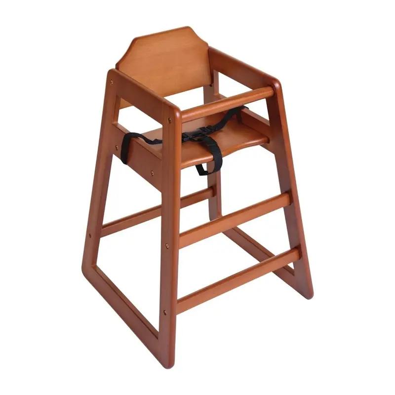 Bolero Dl901 Dark Wood-Finish Wooden High Chair 1