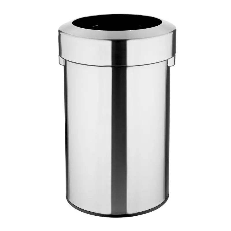 Brushed Steel Open-Top Recycling Bin – 70L Bolero Ht460 Waste Container 1