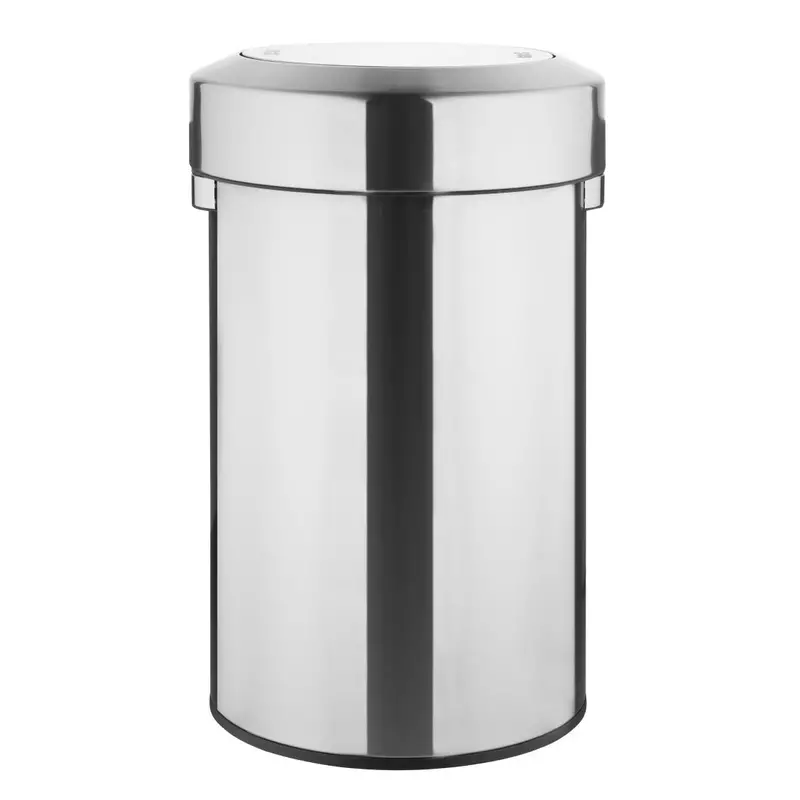 Brushed Steel Swing-Lid Waste Bin – 70L Capacity – Bolero Ht461 1
