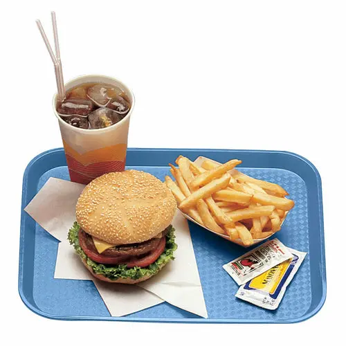 Cambro 14" X 18" Blue Customizable Fast Food Serving Tray 1