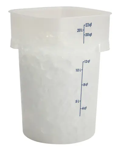 Cambro 22 Qt Camround Freshpro Translucent Round Polypropylene Food Container 1