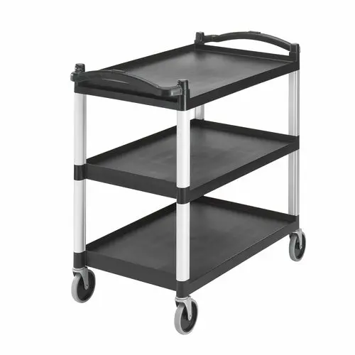 Cambro Bc340Kd110 Black 3-Shelf Knockdown Large Utility Cart 1