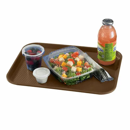 Cambro Brown Customizable Fast Food Tray – 12" X 16" 1