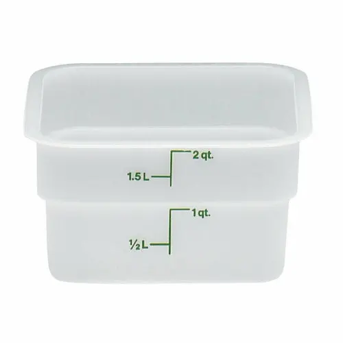 Cambro Camsquares 2-Quart White Square Polyethylene Food Storage Container 1