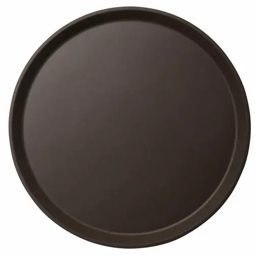 Cambro Camtread 20" Round Tavern Tan Non-Skid Serving Tray 1