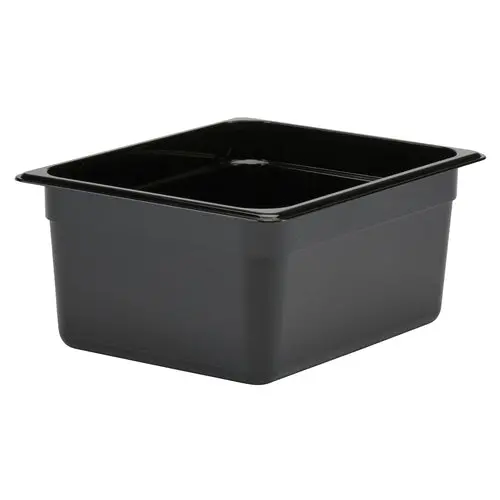Cambro Camwear 1/2-Size Black Polycarbonate Food Pan – 6" Deep 1