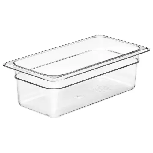 Cambro Camwear 1/3 Size Clear Polycarbonate Pan – 4" Deep 1
