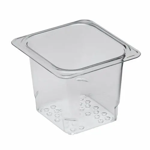Cambro Camwear 1/6 Size Clear Polycarbonate Colander Pan – 5" Deep (Model #65Clrcw135) 1