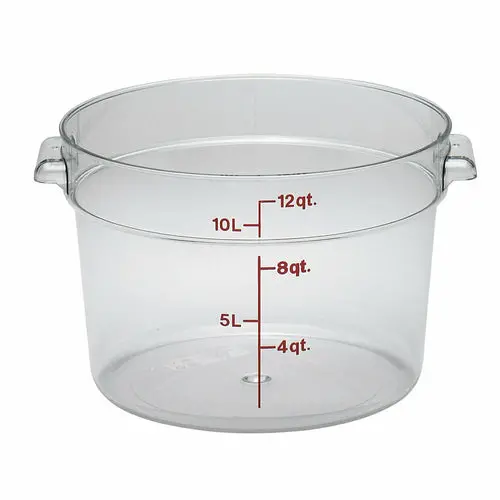 Cambro Camwear 12 Qt Clear Round Polycarbonate Food Storage Container 1