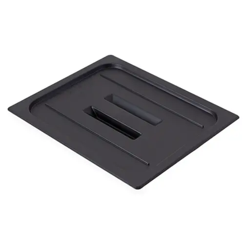 Cambro Camwear Full-Size Black Polycarbonate Handled Lid 1