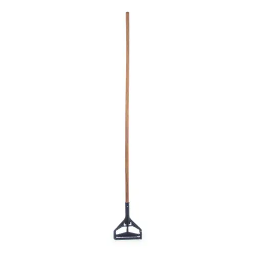 Carlisle 54" Tan Quick-Change Plastic Mop Head With Wood Handle (36936500) 1