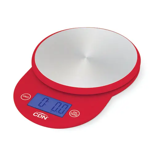Cdn 11 Lb Round Red Digital Kitchen Scale For Portioning (Sd1104-R) 1