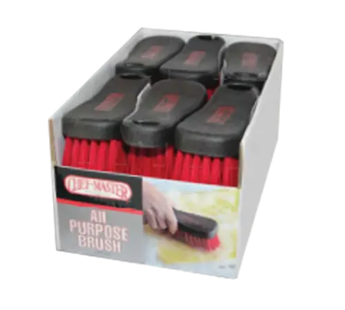 Chef Master 90047 All-Purpose Nylon Brush — Red Handle, Heat-Resistant Bristles 1