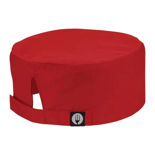 Chef Works Adjustable Cool Vent Beanie – Red With Velcro Closure 1