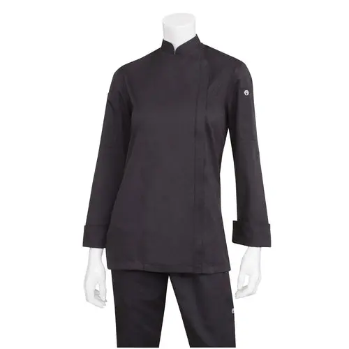 Chef Works Bcwlz005Blkxl Women'S Hartford Chef Coat – Black, Xl, Single-Breasted 1