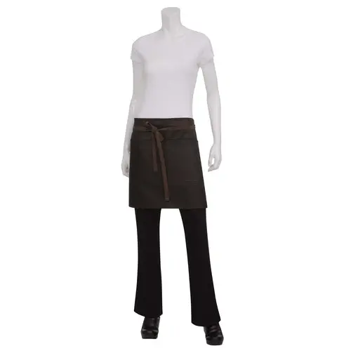 Chef Works Boulder Bistro Apron – Brown Waxed Cotton Denim, 18" L × 31" W (Ahwwt001Bnb0) 1