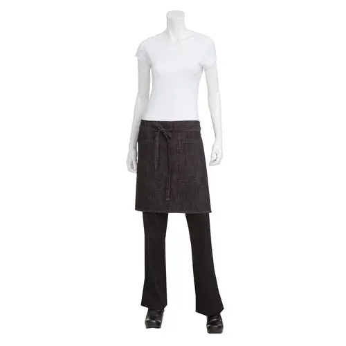 Chef Works Corvallis Half Bistro Apron – Black & Burgundy, 19" L × 31" W (Ahwxx012Bbg0) 1
