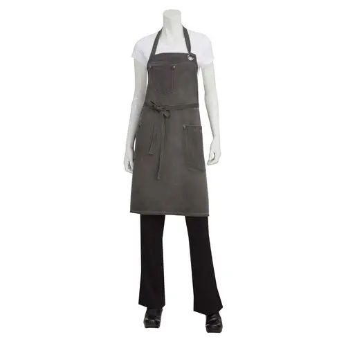 Chef Works Dorset Bib Apron – Metallic Pewter (Abaq054Pew0) 1
