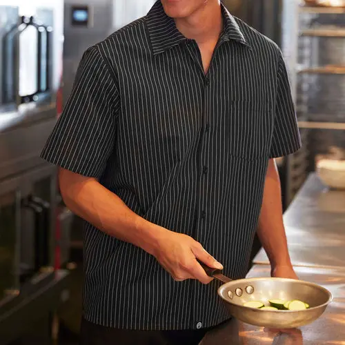 Chef Works Pinstripe Cook Shirt – Black & White, Xl 1