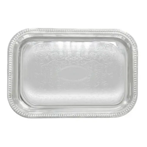 Chrome-Plated Rectangular Serving Tray – 18" X 12.5", Winco Cmt-1812 1