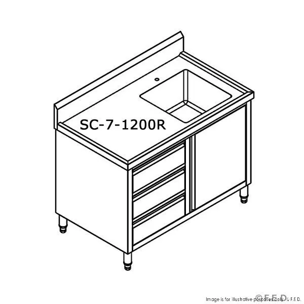 Clearance: Sc-7-1200R-H-Sa8-Feb Modular Cabinet With Right-Mount Sink 1