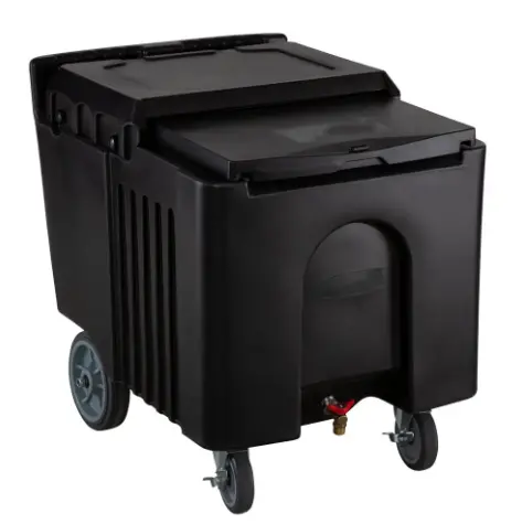 Cresco Resco Emib-125 Insulated Mobile Ice Bin – 125-Lb Capacity, Black 1