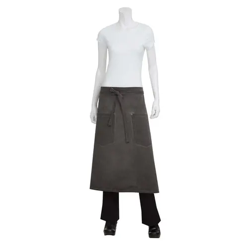 Dorset Bistro Apron By Chef Works – Metallic Pewter Finish 1