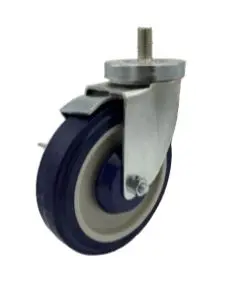 Enhanced 5" Universal Thread-Mount Swivel Caster With Brake – Each 1