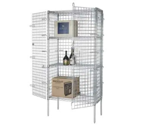 Focus Foodservice Security Cage – 24" X 48" X 63" Heavy-Duty Walk-In Enclosure Kit 1