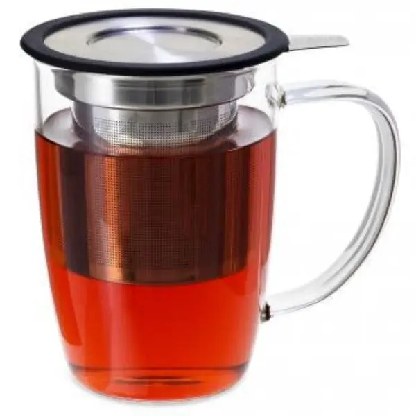 Forlife Clear Tall Tea Mug With Built-In Infuser And Lid 1